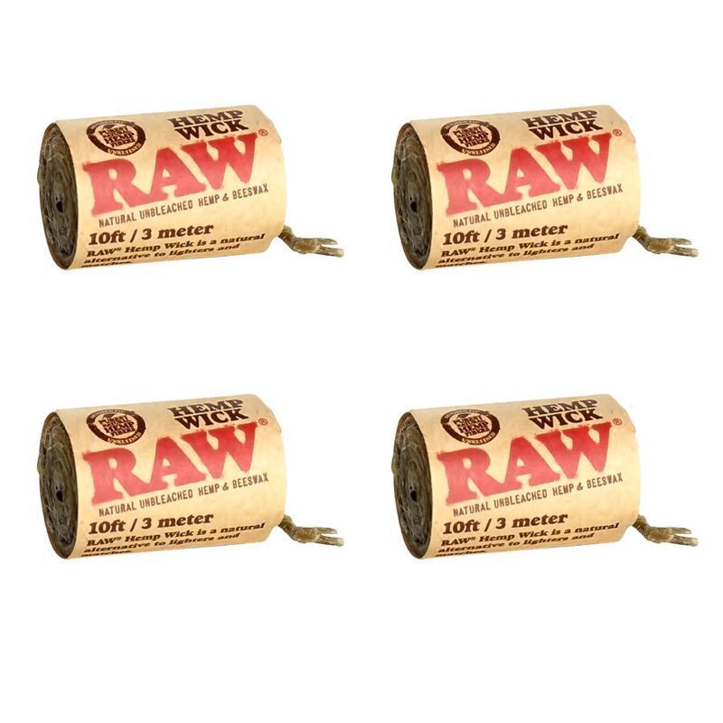 4x RAW Hemp Wick 3m Natural Unbleached Hemp & Beeswax Roll 10ft Rolls