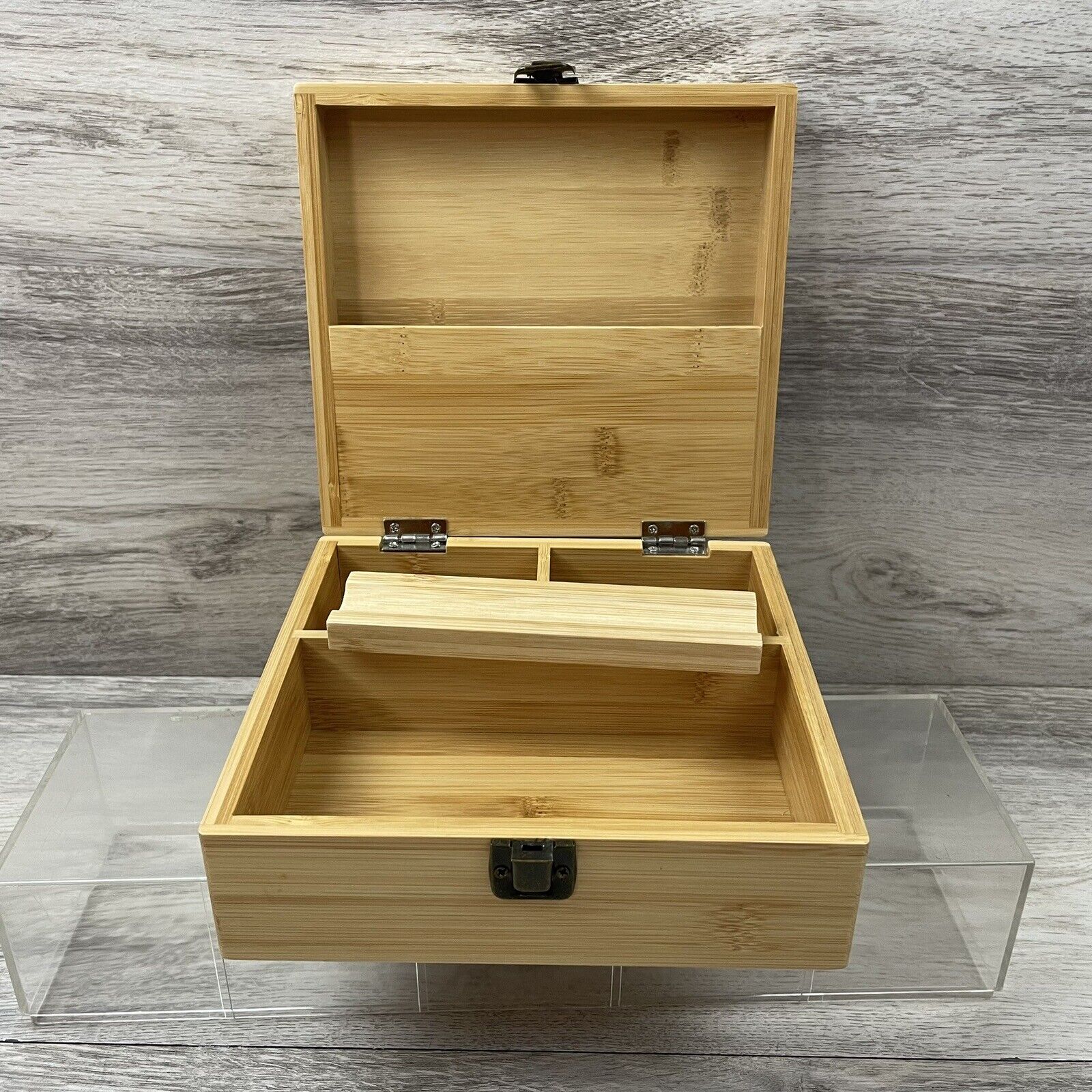 Wooden Stash Box for Discrete Storage of Smoking and Vaping 7.5” X 7.25” X 2”