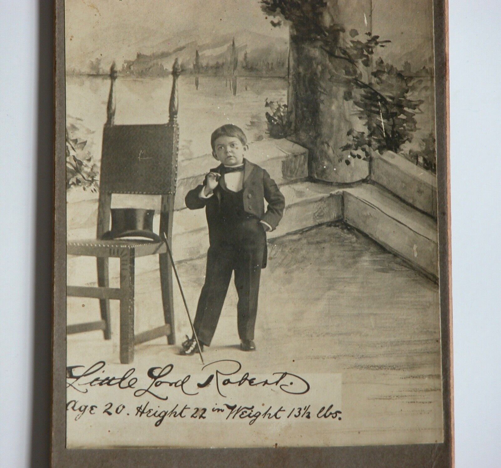 1900s Antique Cabinet Card Photograph Little Lord Robert Smallest Circus Man 
