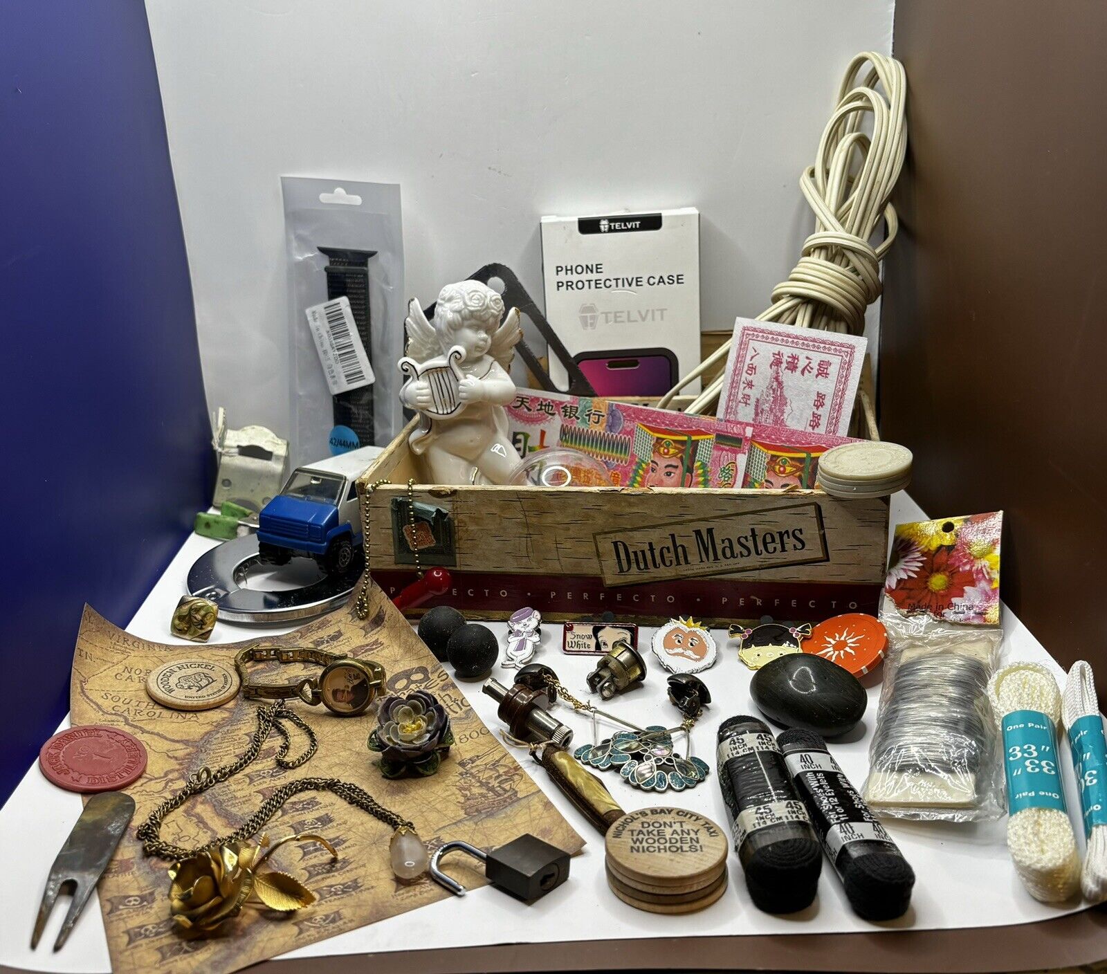 Vintage Junk Drawer Lot | Jewelry | Tokens | Tobacco Box | 🧨 Resell Items DEAL