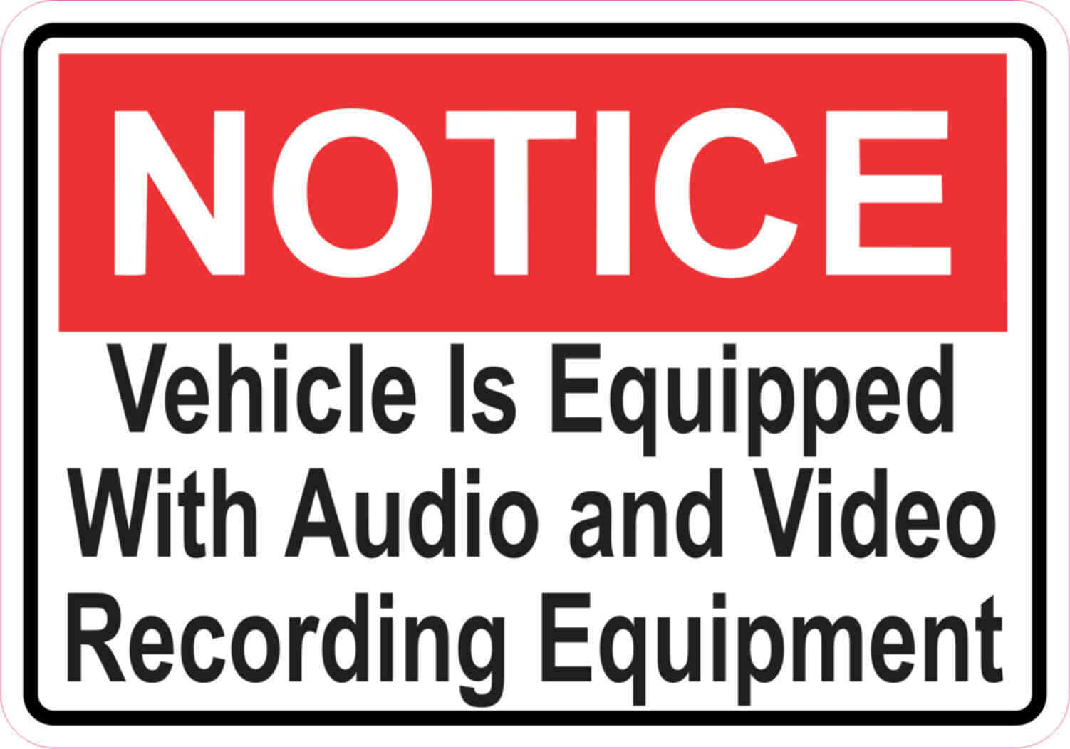 5x3.5 Notice Audio and Video Recording Sticker Sign Stickers Business Door Signs