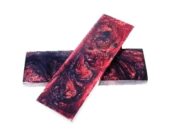 Knife Handle Scales Blank Plate Resin Making Material Mix-color Pattern (Cherry)
