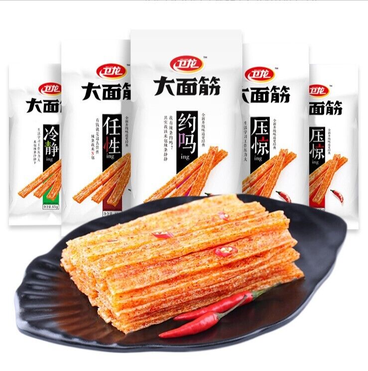 Chinese Specialty Snack (Wei Long) Latiao Spicy Food Gluten Hot Sale 1x65g hot