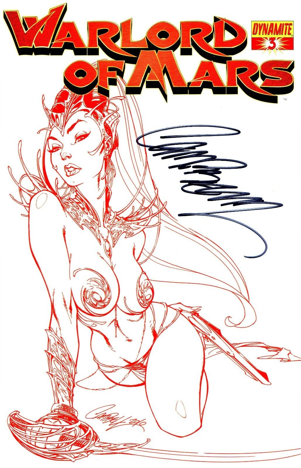 WARLORD OF MARS #3 VARIANT EDITION SIGNED BY ARTIST J. SCOTT CAMPBELL