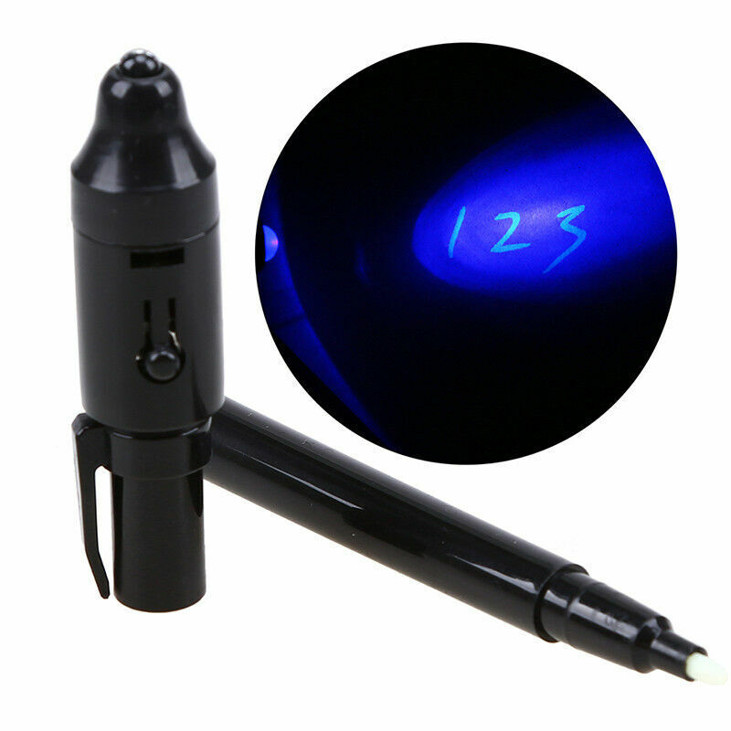 UV Invisible Ink Security Marker Light Pen Built in Ultra Violet LED Black Light