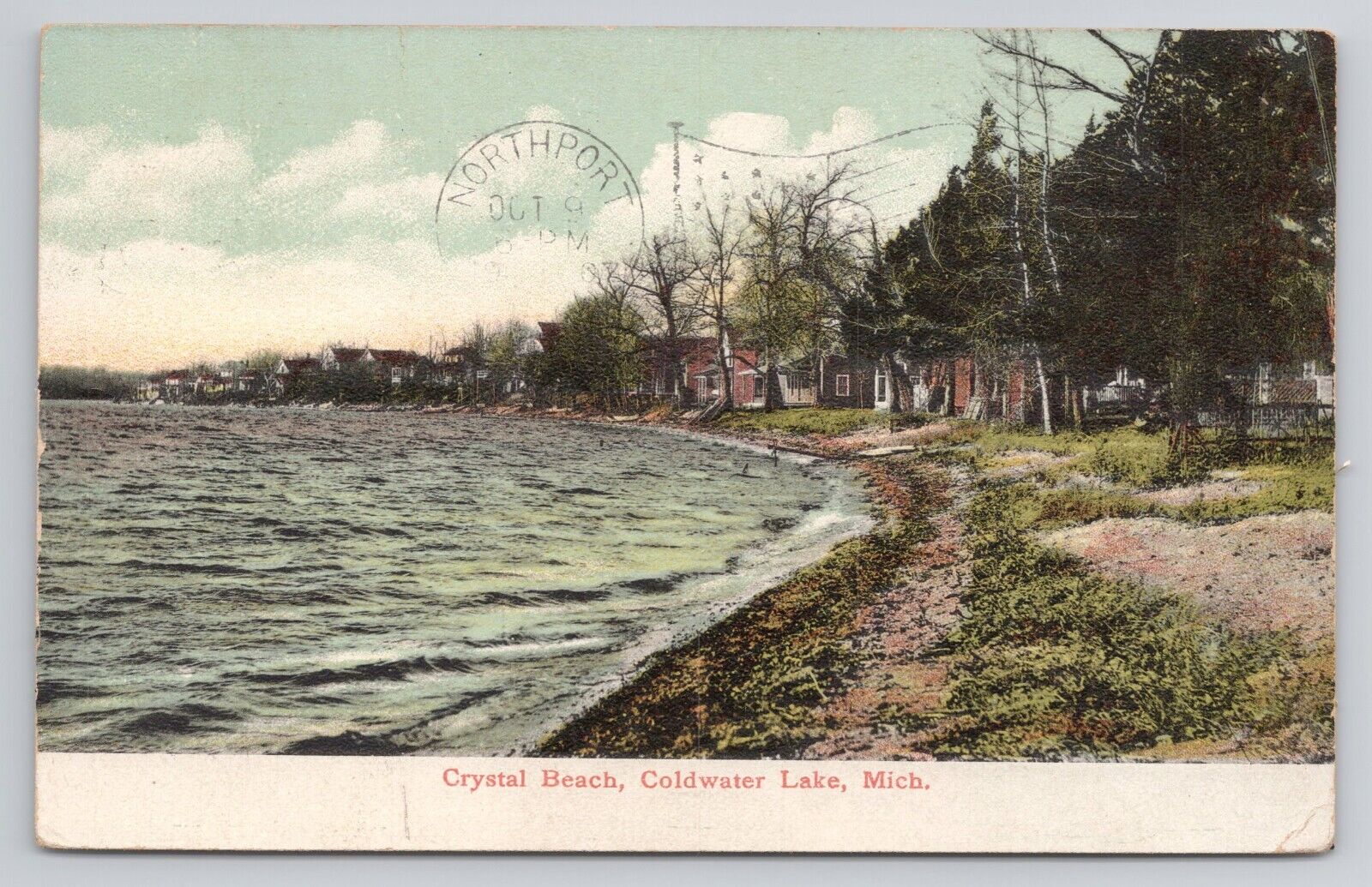 Crystal Beach Coldwater Lake Michigan 1907 Antique Postcard