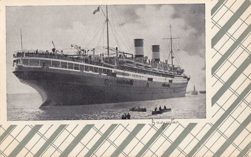 Postcard Ship M/N Augustus Navigazione Generale Italiana
