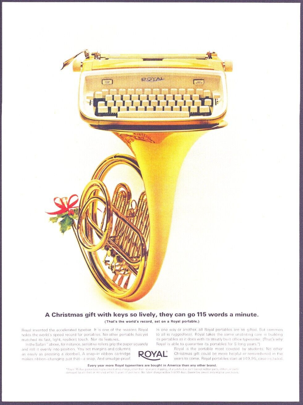 1963 Print Ad Royal Typewriter