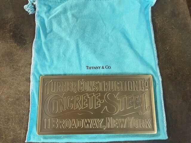 Tiffany & Co Turner Construction Broadway New York Bronze Stamp Paperweight 