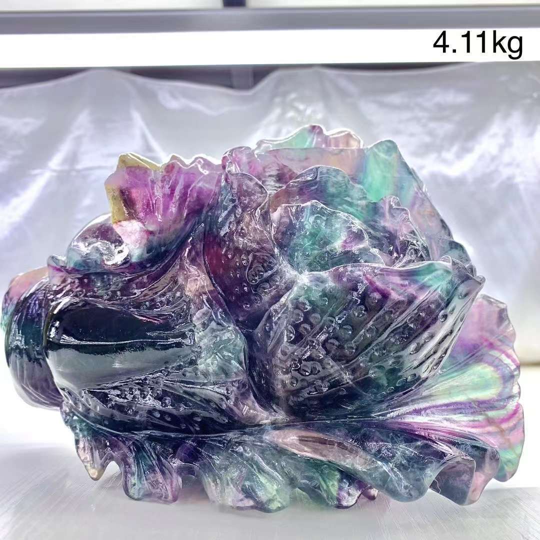Natural Colorful fluorite cabbage (Baicai) 🥬 display quartz crystal Random 1PC