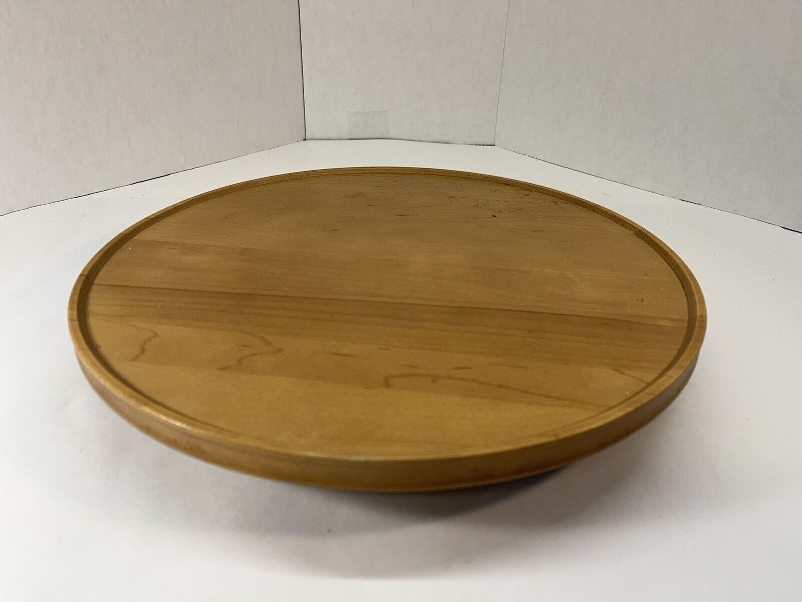Longaberger Solid Maple Wooden Not So Lazy Susan Turntable 14\