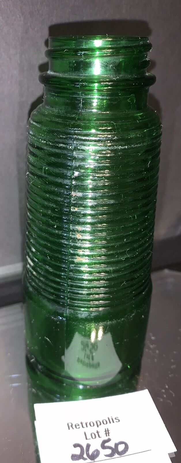 Vtg Owens Illinois Green Depression Glass Salt Pepper Shaker Bottle Hoosier