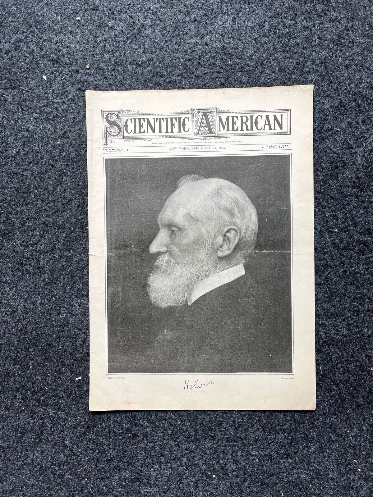 1905 William Thomas Kelvin Biography, Scientific America Newspaper, Science Edu