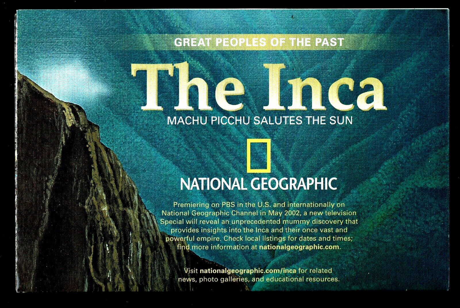 ⫸ 2002-5 May The INCA Great Peoples of the Past  National Geographic Map - A3+