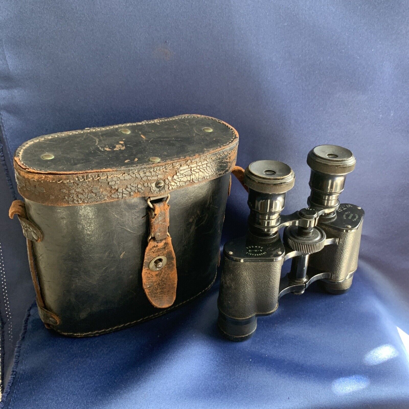 Military Binoculars Dated 1924 Lemaire Fabt Paris With Case Etched W.T. Risley