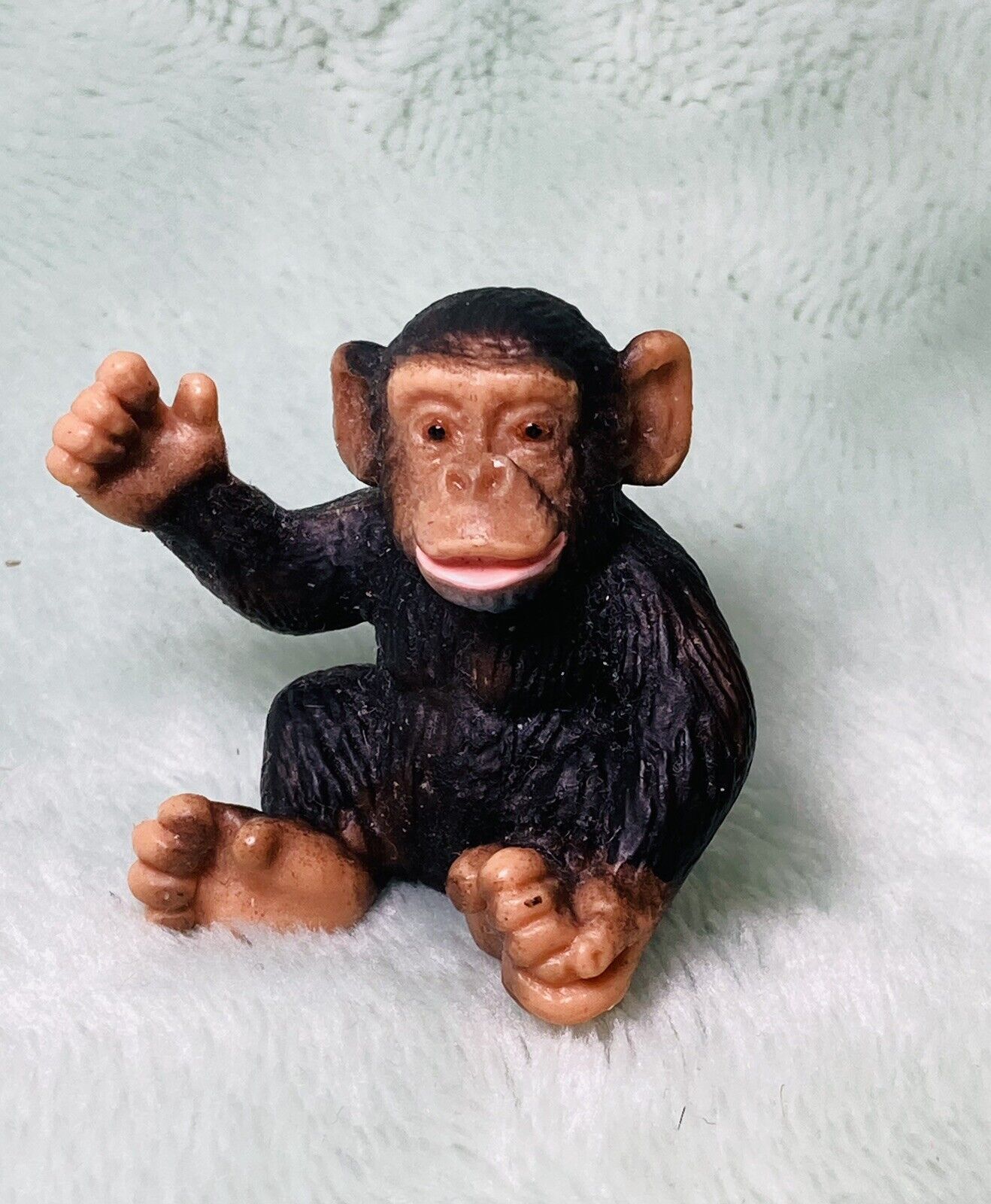 Schleich - 2001 Chimpanzee Baby - 1 1/2” Tall - Dark Brown, Sitting, Wildlife