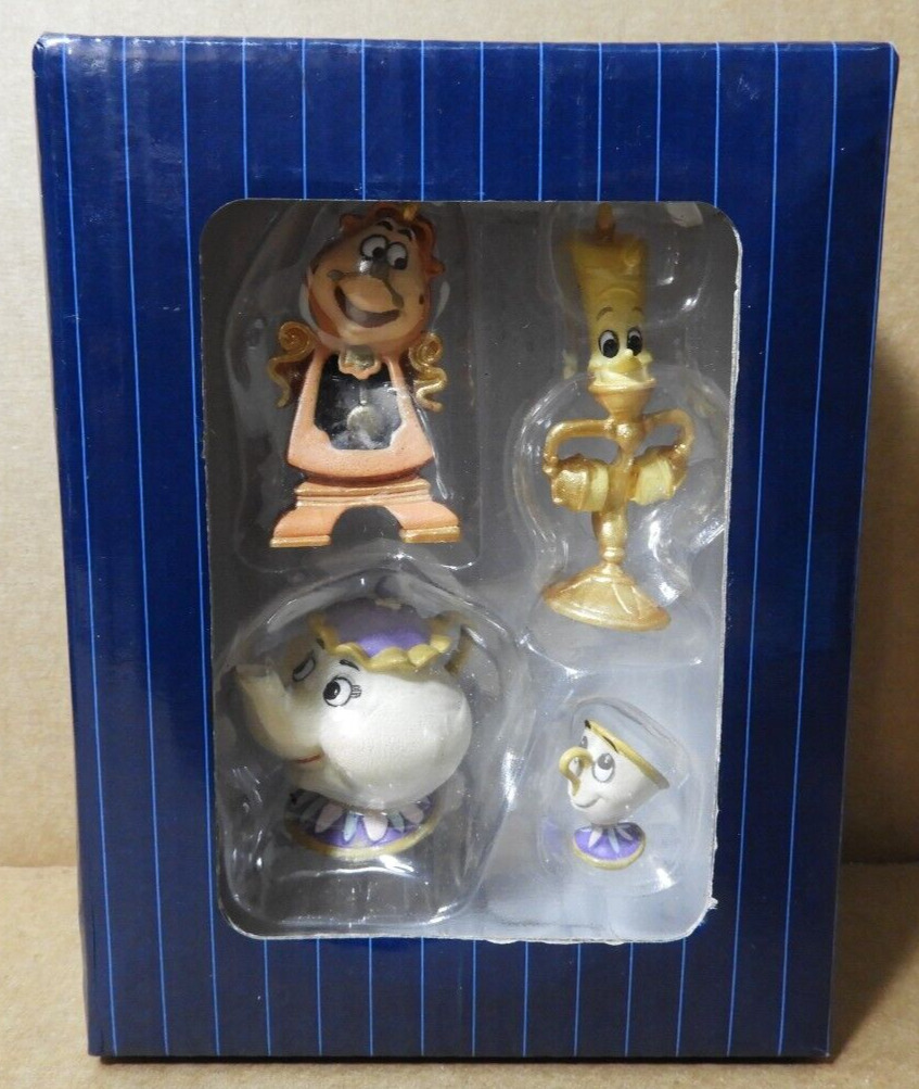 DISNEY SHOWCASE COLLECTION (LUMIERE,COGSWORTH,POTTS & CHIP) FIGURINE NEW
