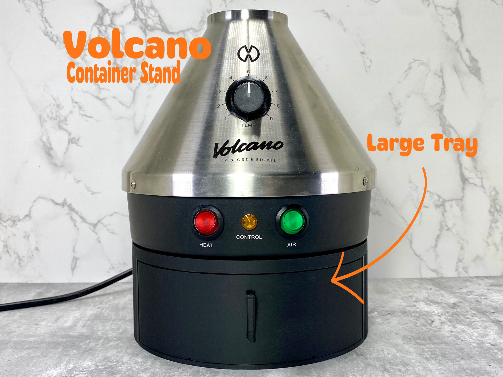 Volcano Stand with Tray, Classic Hybrid Desktop Container