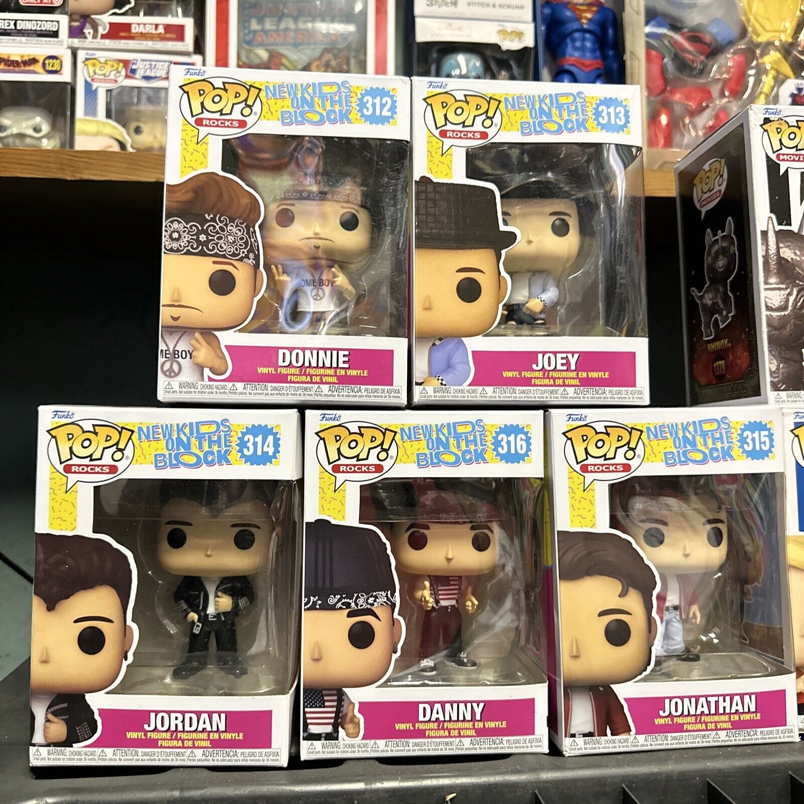 All 5 Members Of NKOTB Funko Pops NIB. All In Excellent Condition
