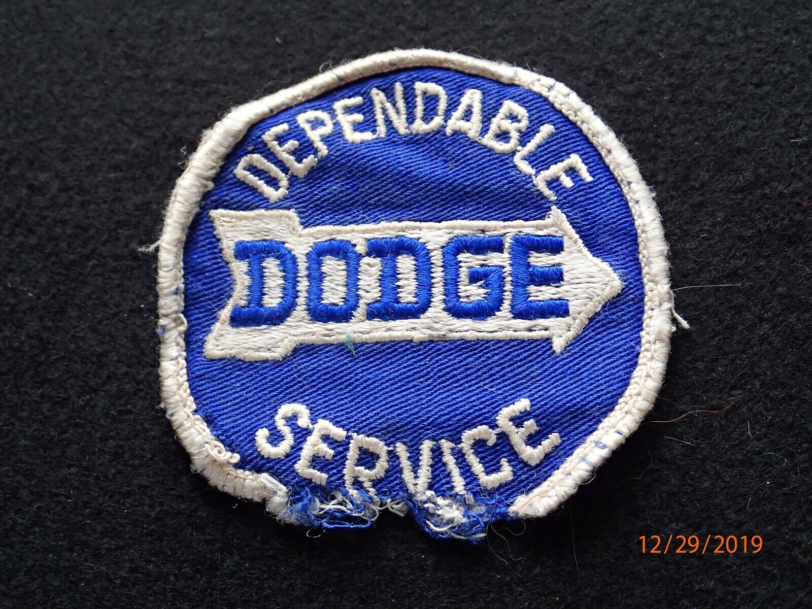 Vintage Dependable Dodge Service Jacket Patch 1960s Classic Original Mfg Damaged