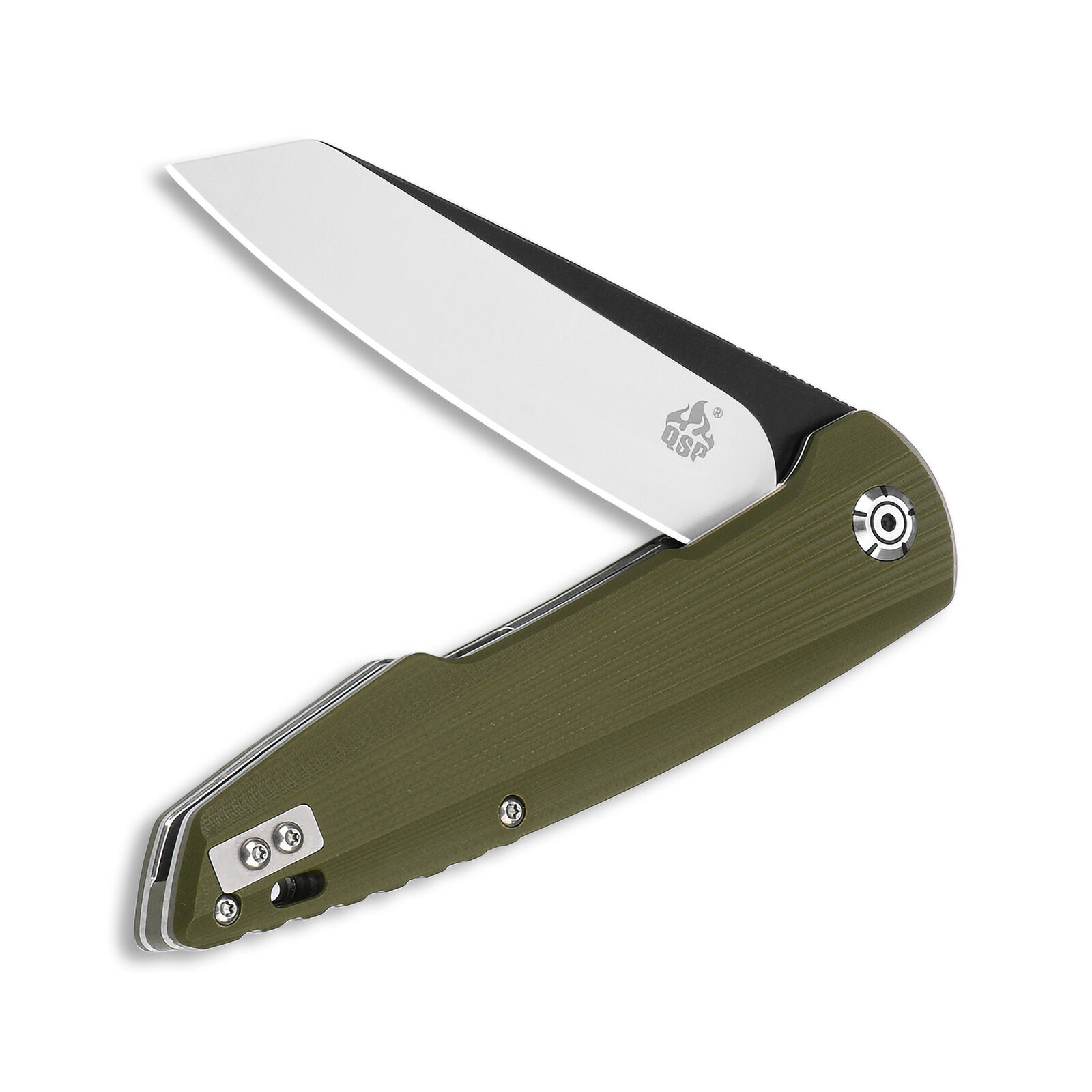 QSP Knives Phoenix Liner Lock 108-B Knife D2 Semi-Stainless Steel & Green G10