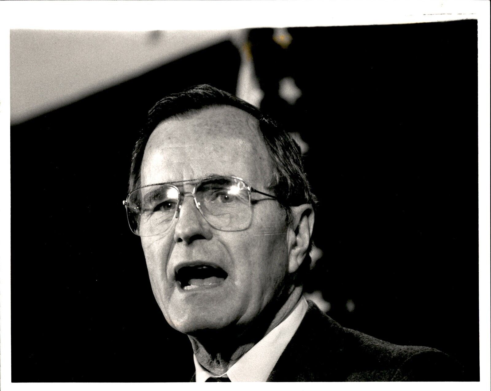 LD293 1988 Original Gene Pesek Photo VICE PRESIDENT GEORGE BUSH Chicago Speech
