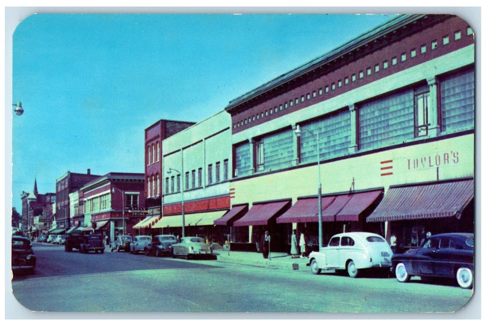 c1960s View Of New Morris Store Vaughn Co Walgreen Drug Store Alpena MI Postcard