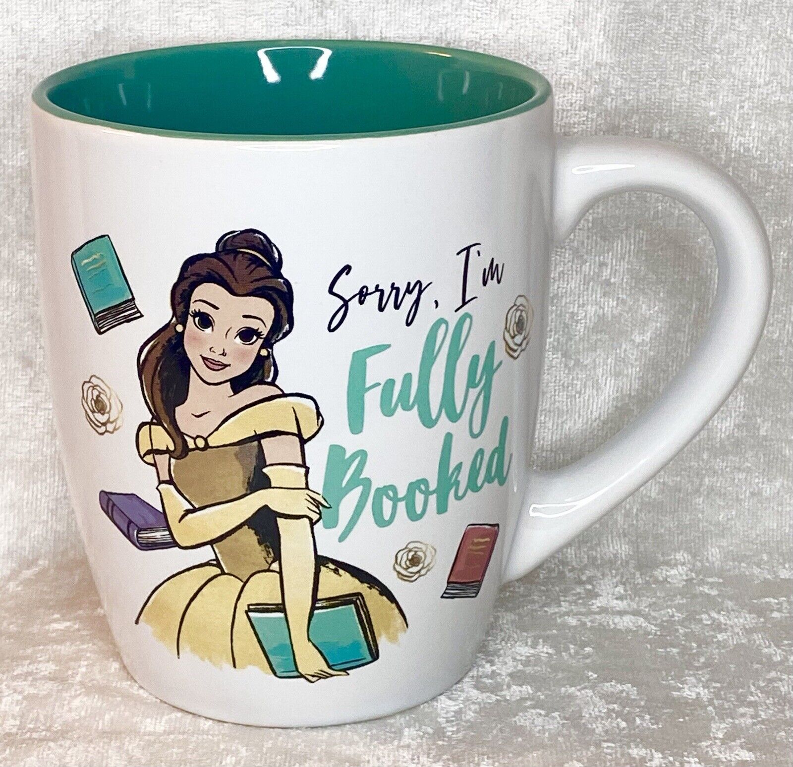 Disney Beauty and the Beast Belle Fully Booked Mug Officially Licensed NWT