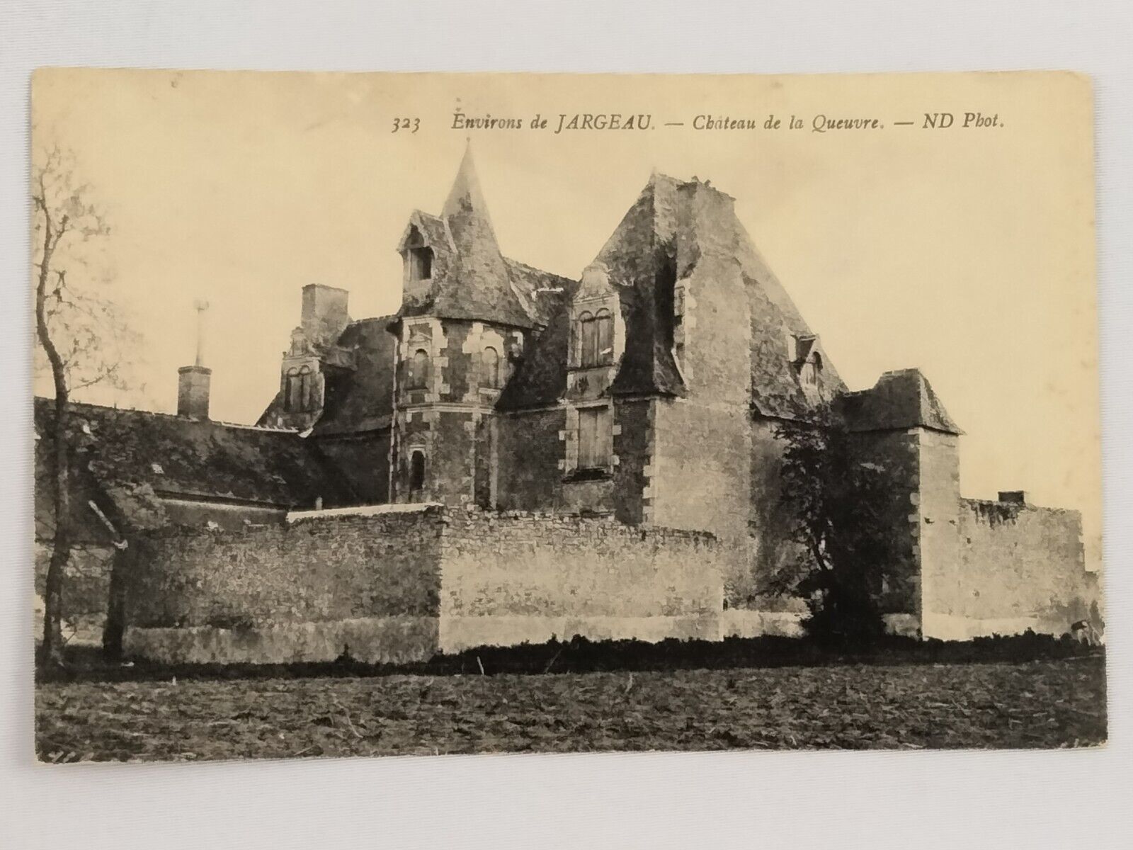 1914 RPPC - France to Haiti - JARGEAU Chateau de la Queuvre Photo Postcard