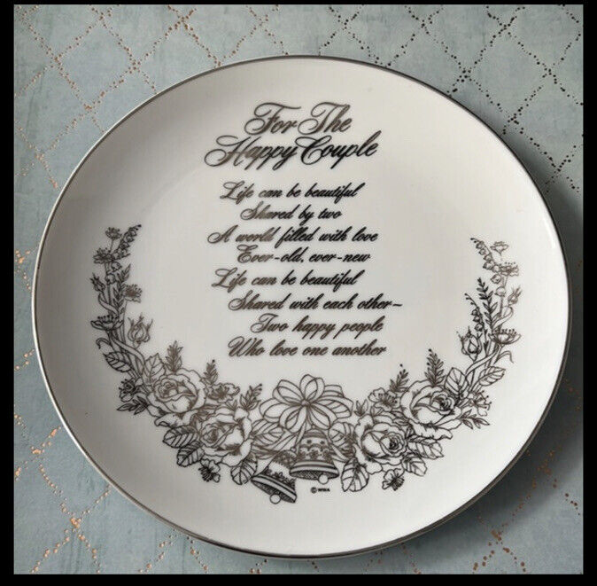 Happy Couple, Wedding Keepsake, Genuine Porcelain Plate.