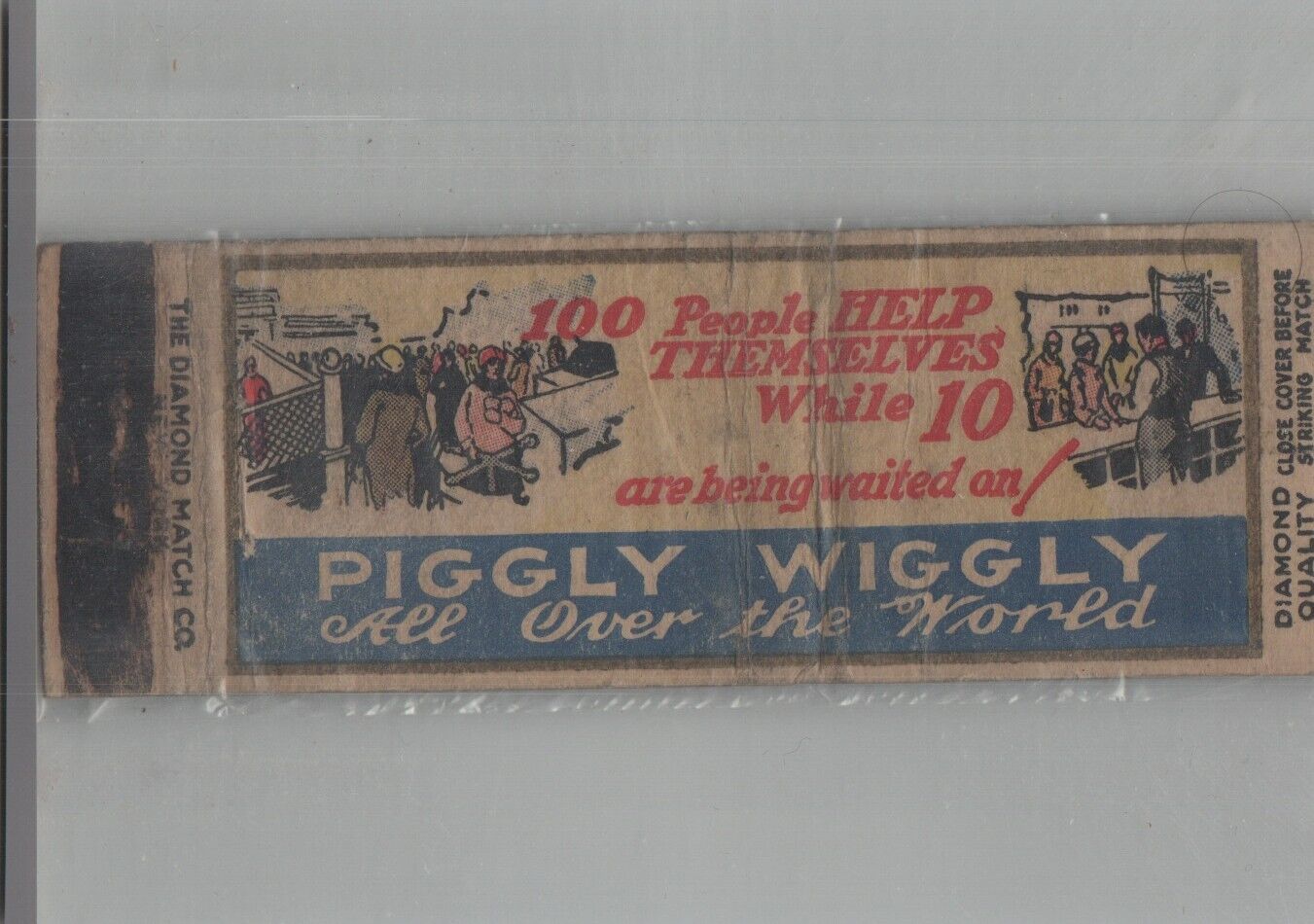 1930s Matchbook Cover Diamond Quality Piggly Wiggly Grocery Full Length