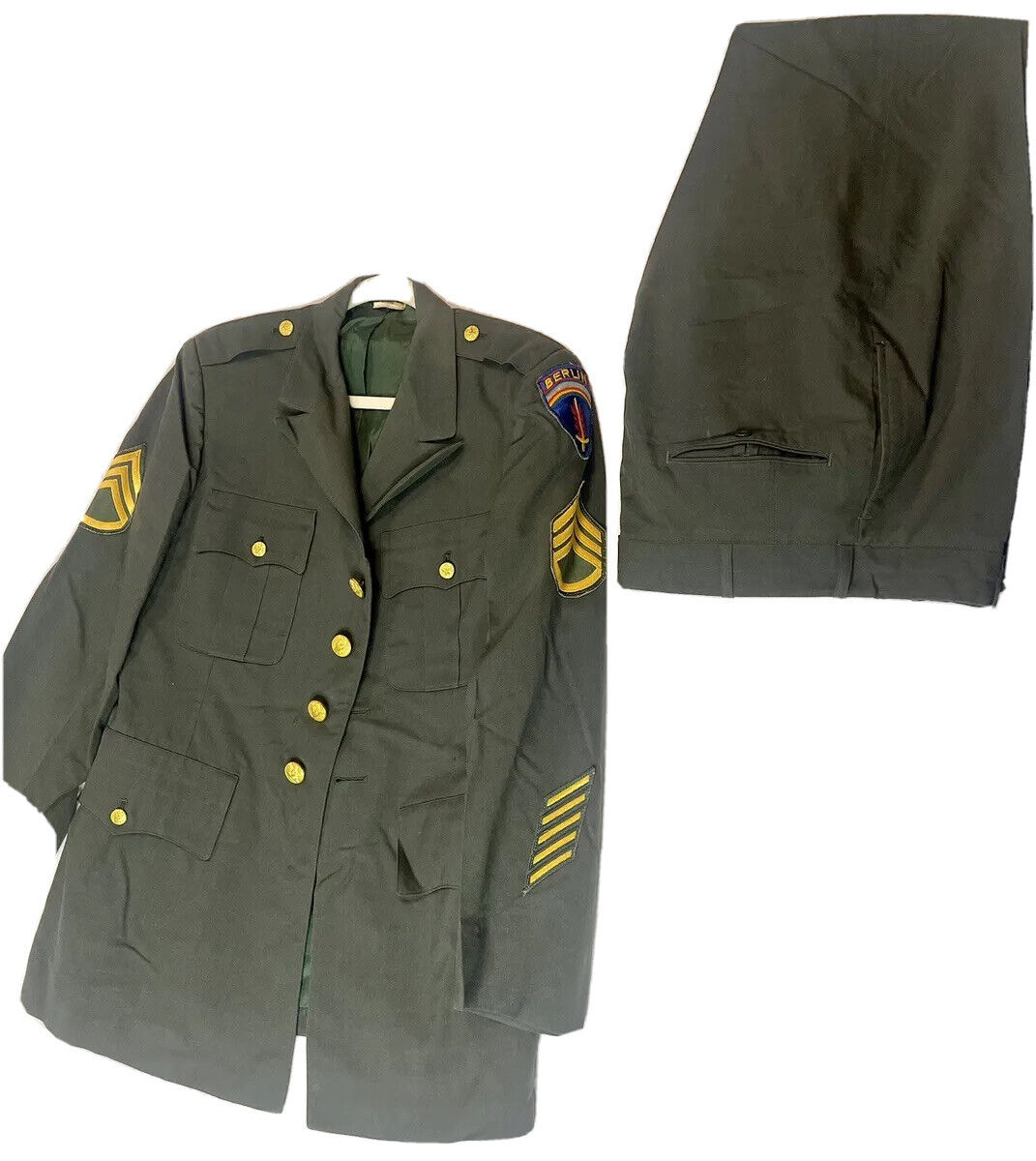 COLD WAR ORG US ARMY STAFF SERGANT BERLIN BRIGADE DRESS UNIFORM PATCHES MILITARY