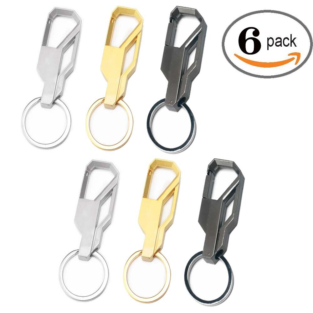 US 6Pcs Men Creative Alloy Metal Keyfob Gift Car Keyring Keychain Key Chain Ring
