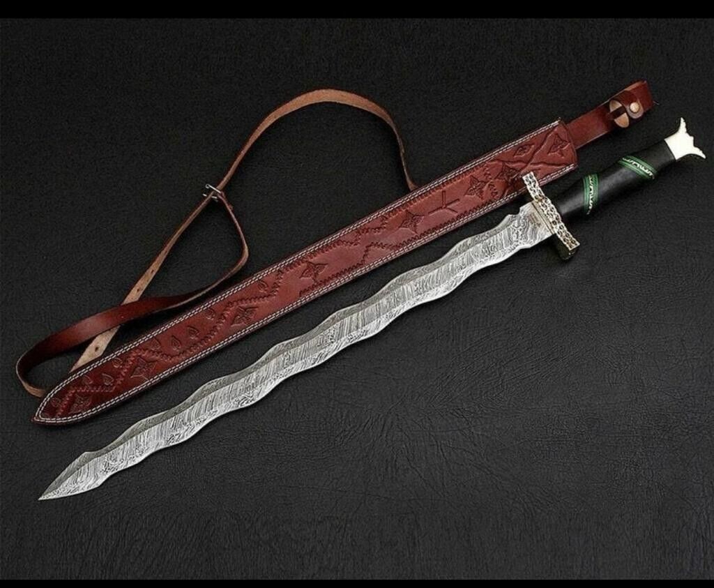 Custom HAND Forged Damascus Steel Viking Sword, Best Quality, Battle Ready Sword