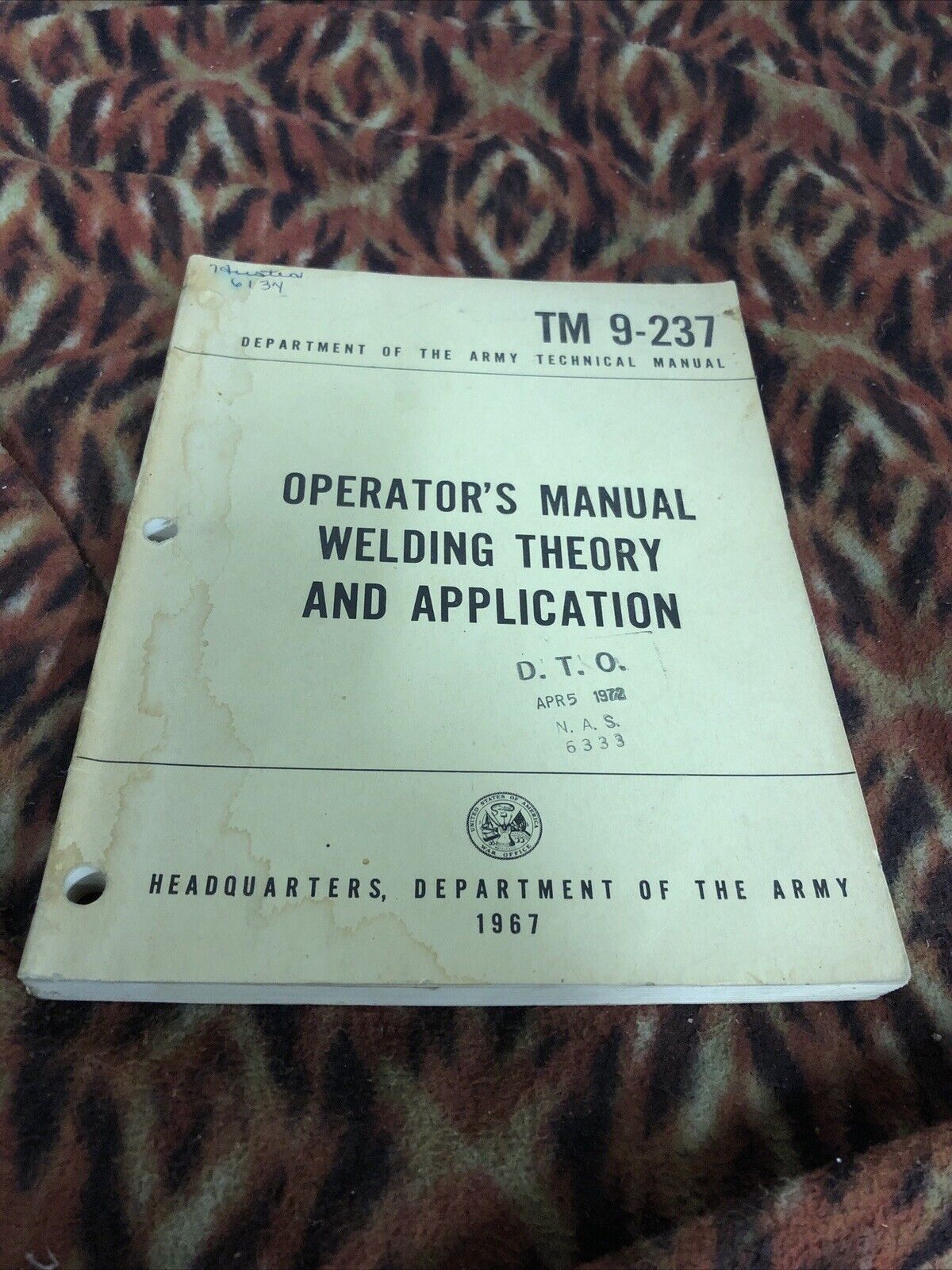 Operations Manual Welding Theory And Application 1967 Technical Militaria Vtg VG