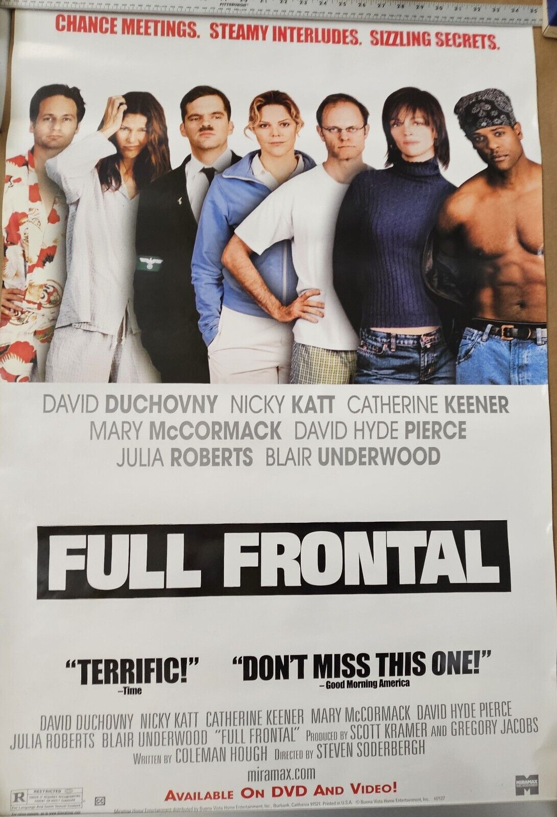 David Duchovny  Julia Roberts in FULL FRONTAL 26 x 39.75  DVD  Movie poster