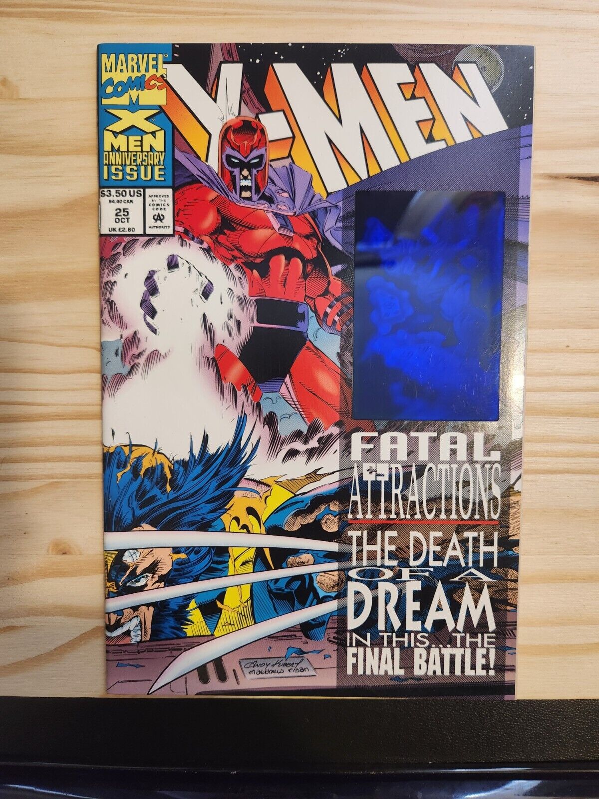 1993 X-Men #25 VERY RARE BLUE GAMBIT HOLOGRAM ERROR Fatal Attractions Wolverine