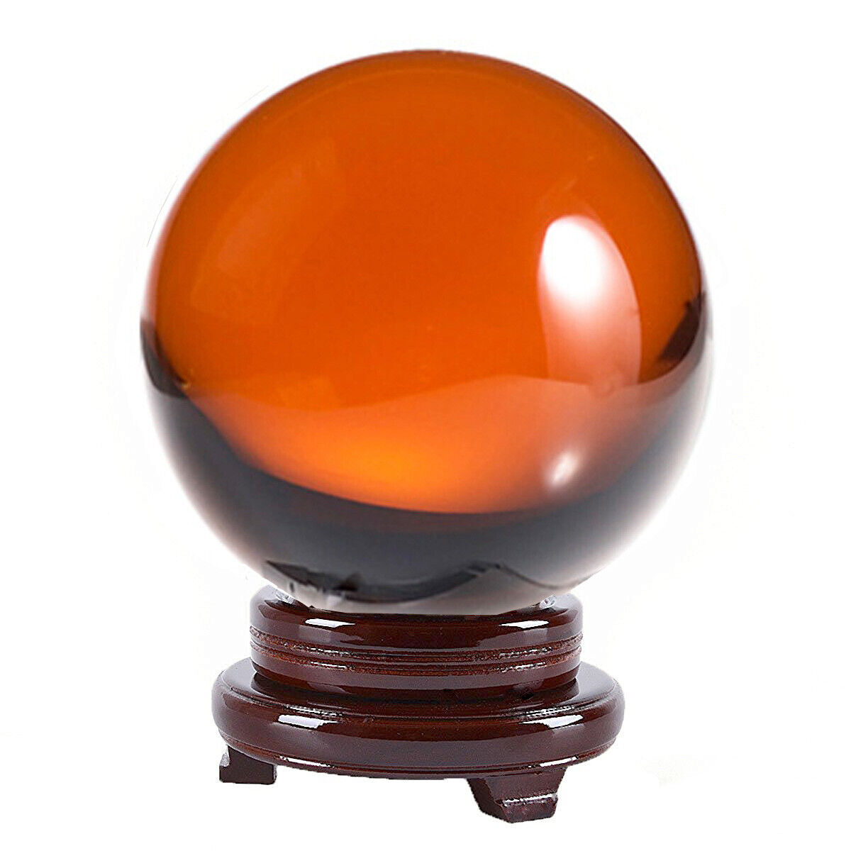 Amlong Crystal Meditation Divination Sphere Crystal Ball with Wood Stand