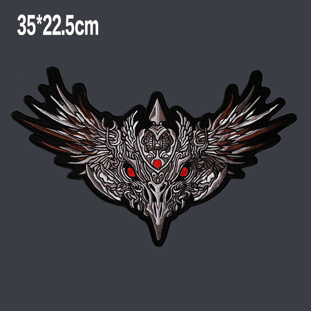 13.8 Inches Large Embroidery Patches For Jacket Back Devil Eagle  Iron On DIY