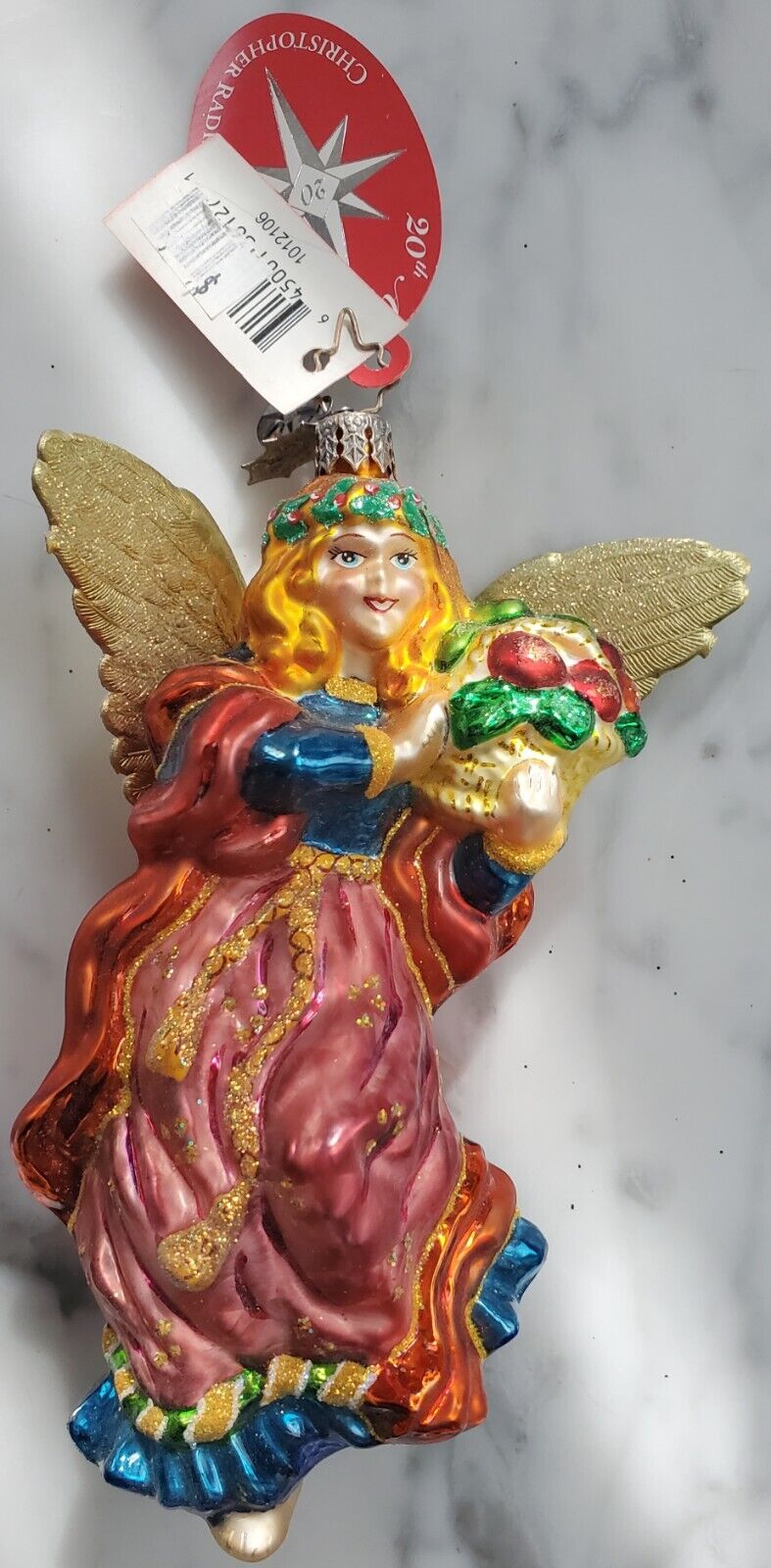 Christopher Radko Heavenly Health Diabetes Christmas Angel Glass Ornament 2004
