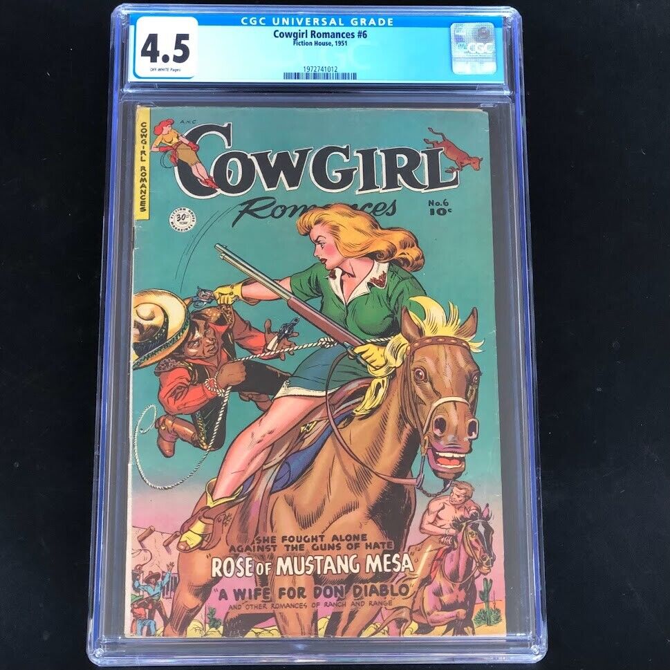Cowgirl Romances #6 (1951) ⭐ CGC 4.5 ⭐ Rare Western Romance Fiction House Comic