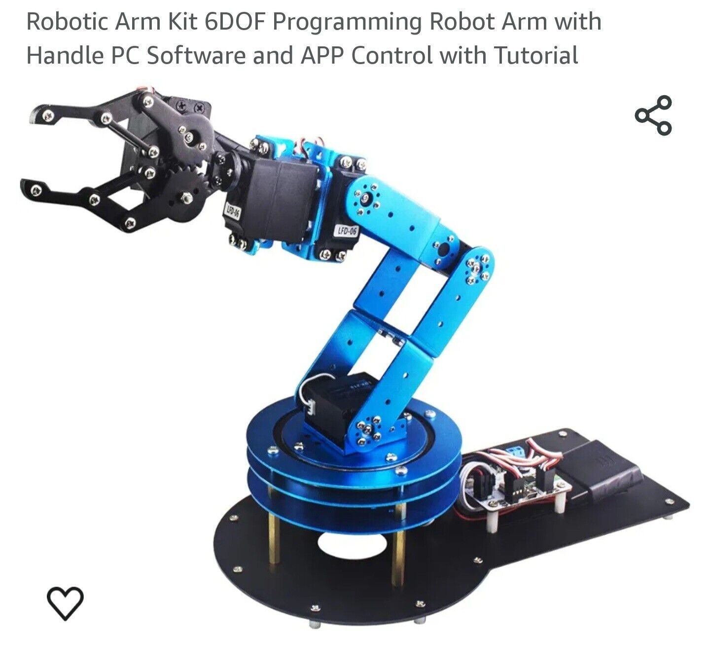 Lewansoul Robotic Arm Kit 6DOF Programming Robot Arm with Handle PC Software New