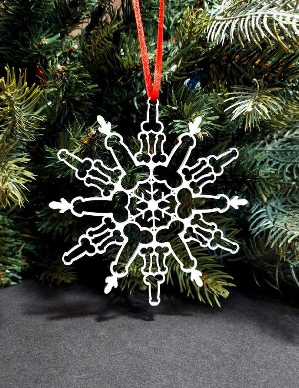 Penis Snowflake Ornament - Funny Discreet Dick Holiday Christmas Decoration