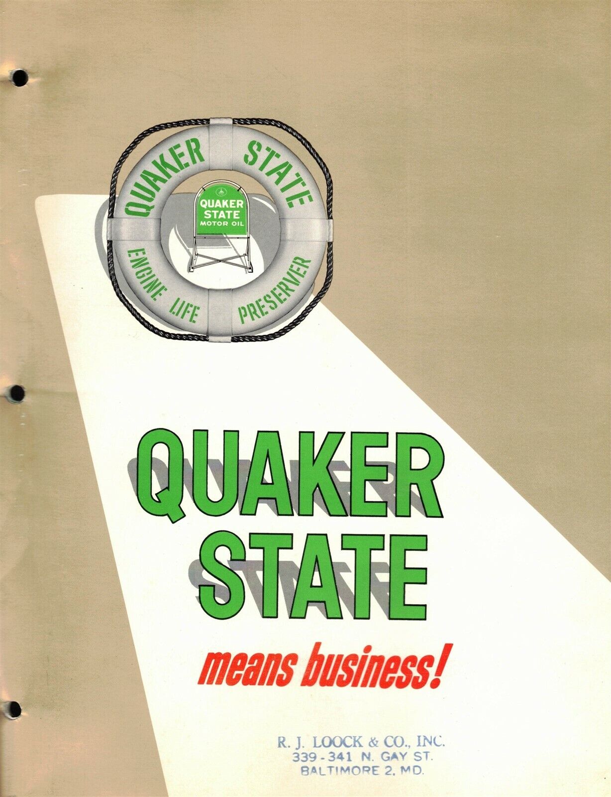 Vintage 1968 QUAKER STATE Jobbers MERCHANDISE, POS & OIL SELL SHEET (20 pages)