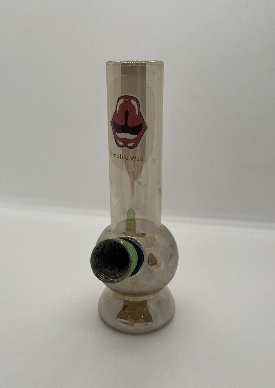 5” Bubbler Water Pipe Bong Double Wall Kiss Tongue Pre Owned