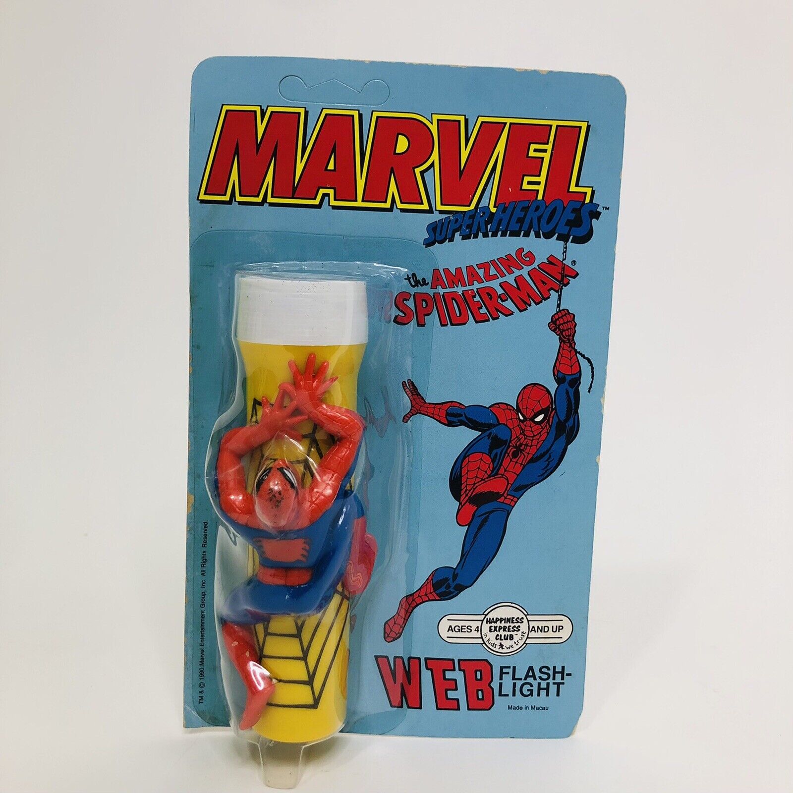 Vintage Marvel Superheros The Amazing Spider-Man Unpunched Web Flash Light New
