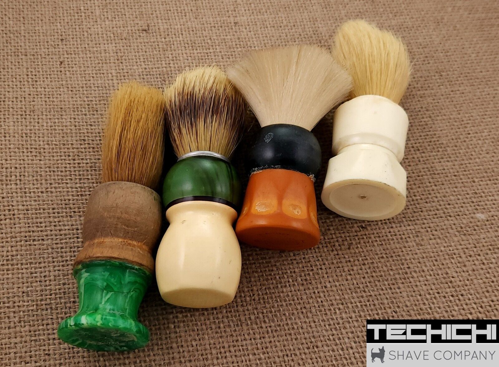 Vintage Shaving Brush Lot of 4 - Rubberset and Unknowns