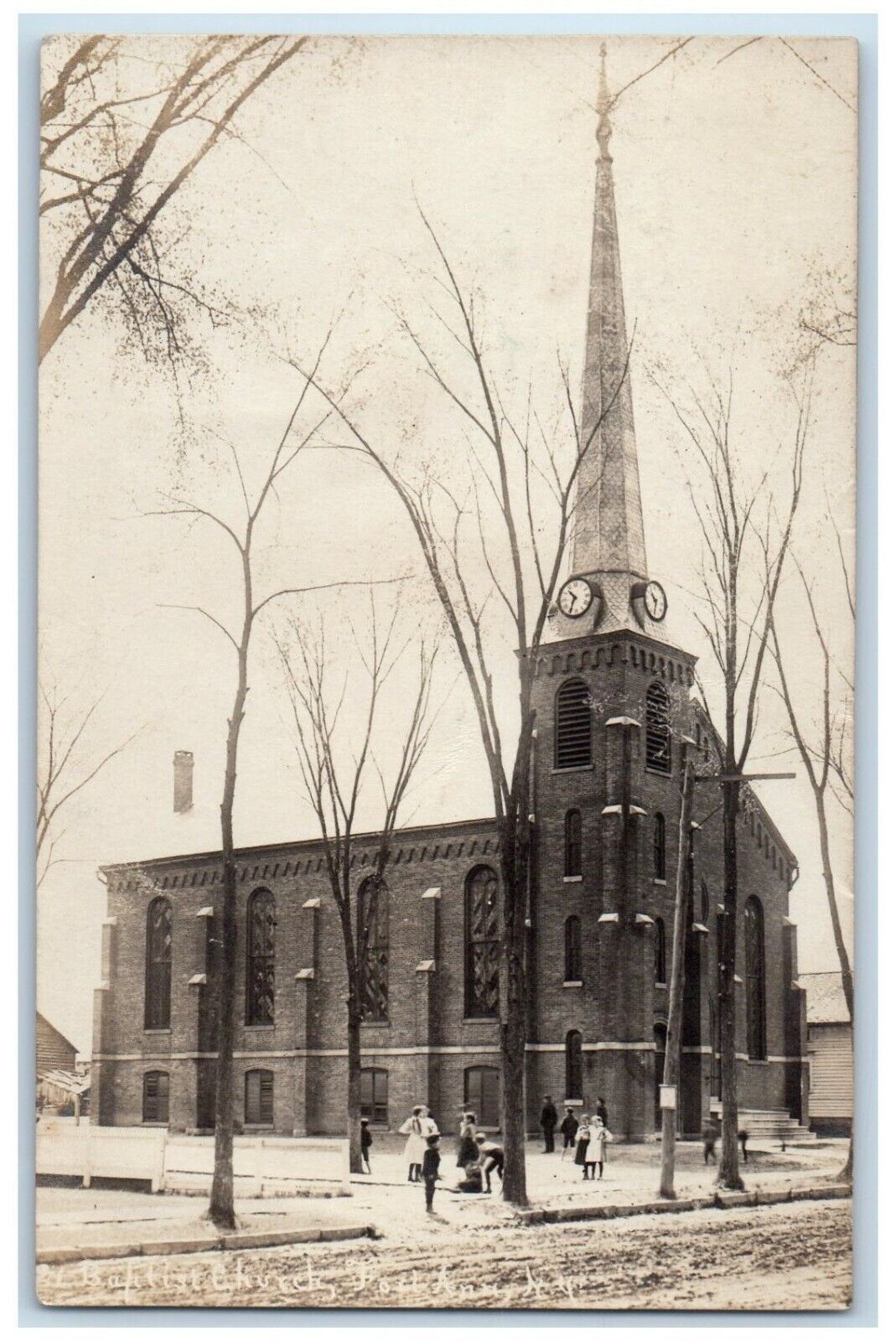 c1910's Baptist Church View Fort Ann New York NY RPPC Photo Posted Postcard