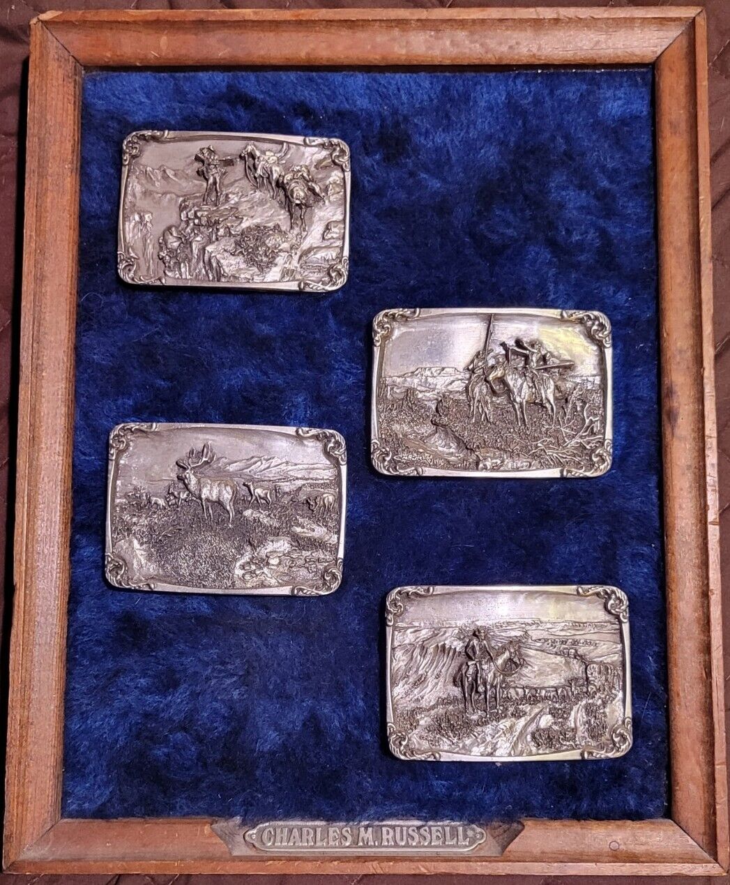 Charles M. Russell 1984 Collectable Belt Buckle Set #1799 by Siskiyou Buckle Co.