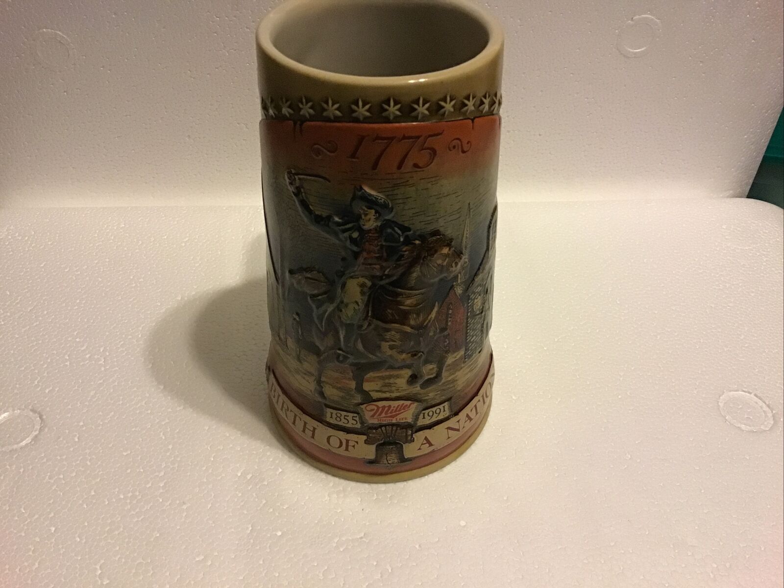 1991 Miller High Life Birth Of A Nation Stein -Paul Revere\'s Ride -1st in Series